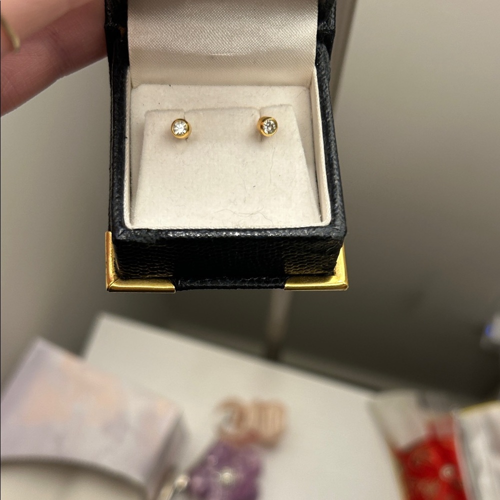 Diamond 14K Gold Stud Earrings